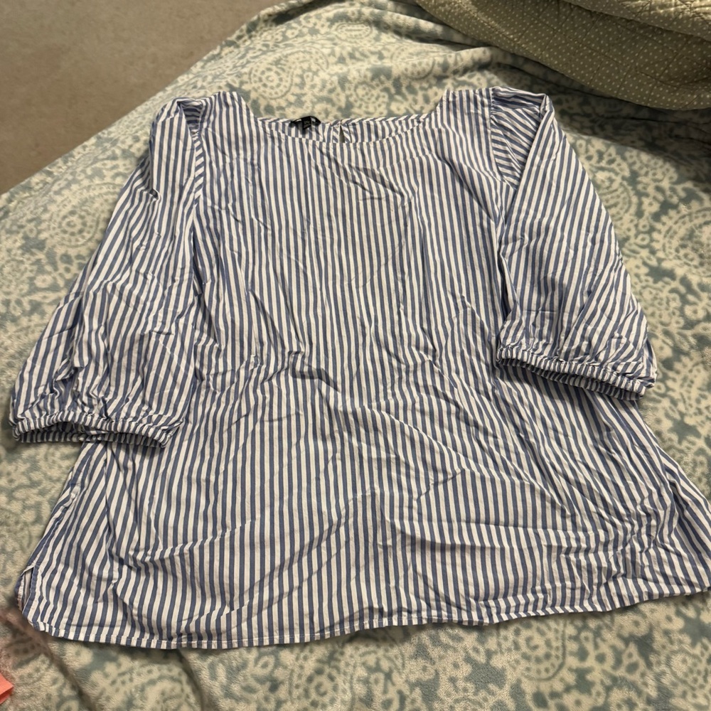 Talbots Blue Striped Women's Top